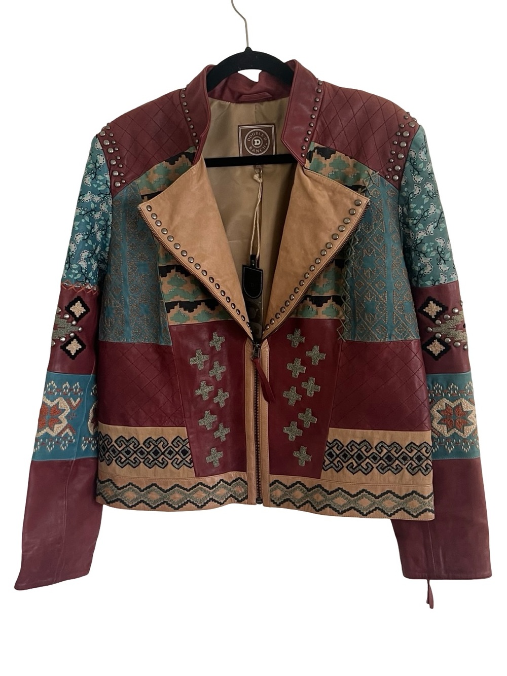 Double D Ranch Dark Roughneck Red Blowout Leather Jacket NWT XL